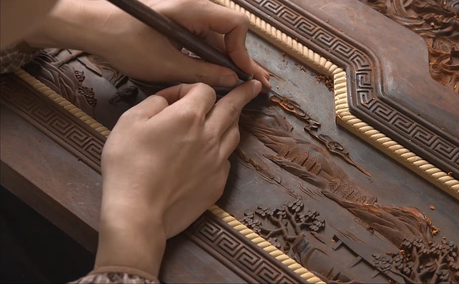 embossed rosewood, Embossed, Rosewood, the court sandalwood carved, the national palace museum, landscape painting, human body part, human hand, indoors, one person, close-up