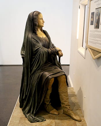 sculpture, grounds, Grounds For Sculpture, new jersey, mona lisa, painting, faux, behind the wall, funny, humor, smile