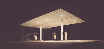 写真、 ガソリンスタンド、 ガソリン、 駅、 夜、 時間、 サービスステーション、 ポンプ、 暗い、 照明付き、 人なし