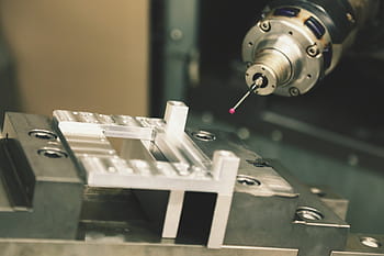 close-up photo, grey, metal tool, machine, milling, milling machine, cnc, machining, cnc machine, tool, metal