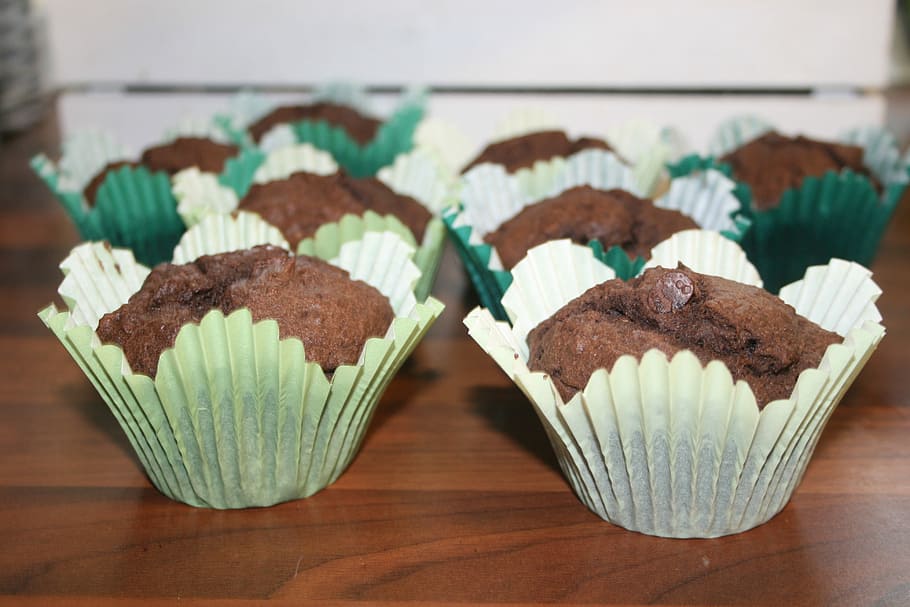 muffiny, čokoláda, Domov, pečení, domácí pečení, sjokolademuffins, sladké jídlo, požitek, košíček, jídlo a pití, uvnitř