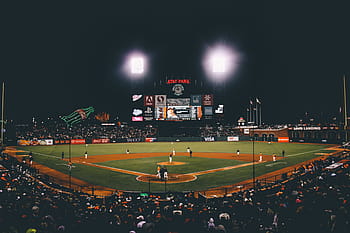 lidé, hraní, baseball, noc, pole, plný, sport, místo, židle, tělocvična, stadión