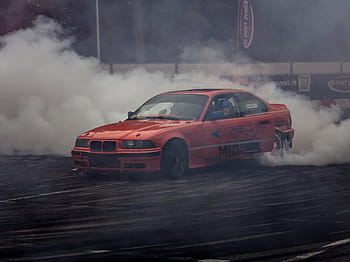 rot, 3, Serie, e36, Coupe, treiben, BMW, schnell, Geschwindigkeit, Drift, Auto, Autoreifen