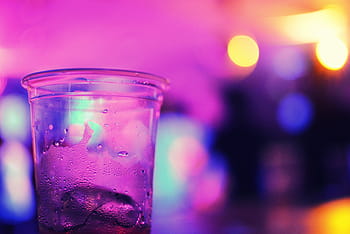 bokeh fotografie, nápojová sklenice, fotografie, téměř, prázdný, Průhledná, plastický, pohár, sklenka, voda, světlo