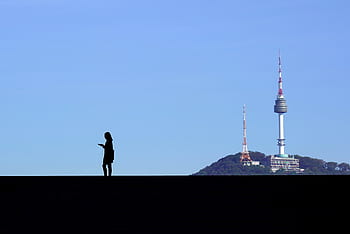 Korea, namsan, Soul, Korejská republika, namsan hanok vesnice, nebe, Namsan věž, věž, cestovní ruch, silueta