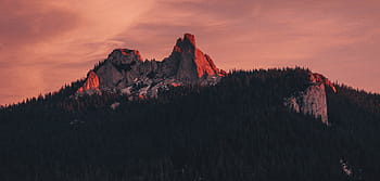 Rock Mountain, cubierto, árboles, montaña, Highland, nube, cielo, cumbre, cresta, paisaje, naturaleza