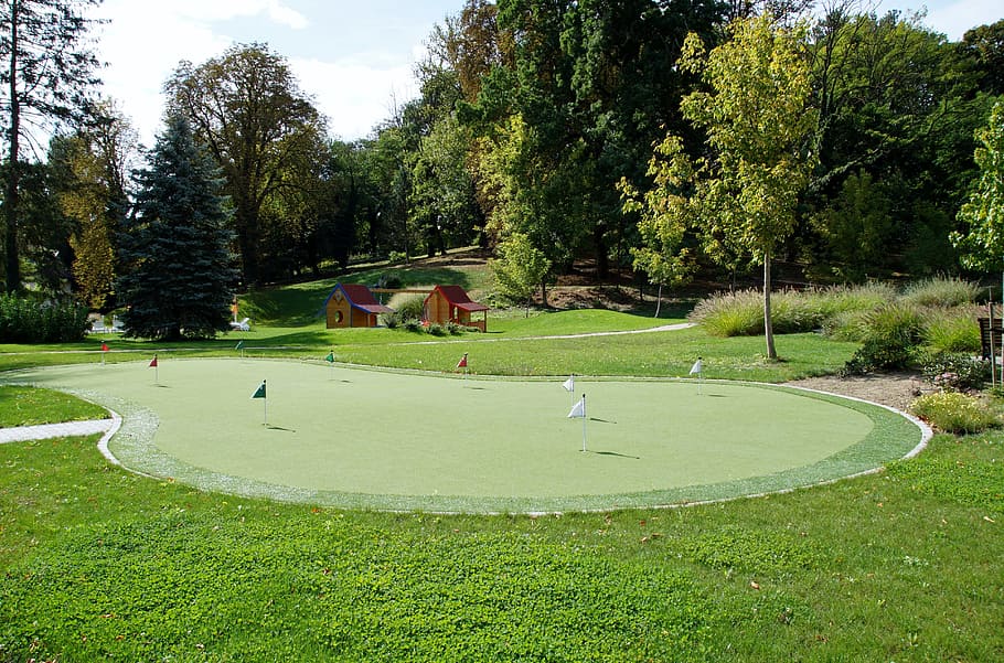 minigolf, pole, sport, hra, pošta, čas, golf