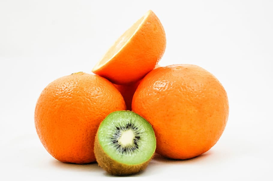 sliced, orange, kiwi fruits, Kiwi, Oranges, Fruit, Vitamins, healthy eating, half, green, fresh