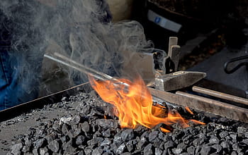 forging illustration, Fire, Iron, Embers, Hammer, Forge, Craft, fire, iron, art, glow, hot