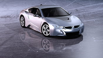 silver concept coupe, reflection, underneath, electric car, sports car, car, auto, pkw, automotive, passengers cars, coupe