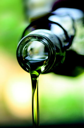bottle pouring liquid, olive, oil, green, olive oil, food