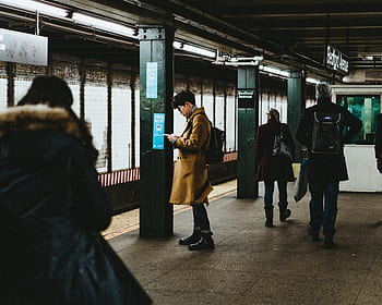 people, man, waiting, station, train, trail, rail, underpass