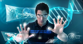 Férfi, fárasztó, fekete, póló, technológia, informatika, számítógépek