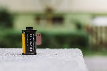 žlutá, Černá, kodak, portra, 160, film, trubka, analog, fotografování, starý, fotografický