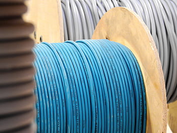 modrý, cívka kabelu, šedá, řádky, kabelový buben, proud, kabel, elektrické vedení, energie, elektřina, technologie