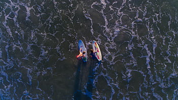 two, persons surfing, daytime, people, man, surf, waves, ocean, sea, beach, vacation