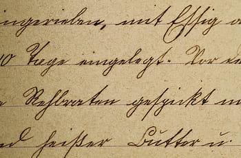 hnědý, lemované, papír, text, detailní, fotografování, linkovaný papír, zblízka fotografie, textura, rukopis, sütterlin