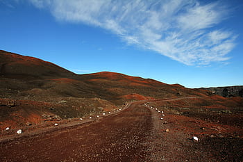 dağ, dağlık, bulutlar, mavi, gökyüzü, peyzaj, doğa, vadi, yol, arazi