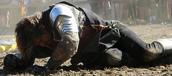 man, armor, floor, knight, beaten, medieval, battle, ancient, metal, middle ages, dark ages