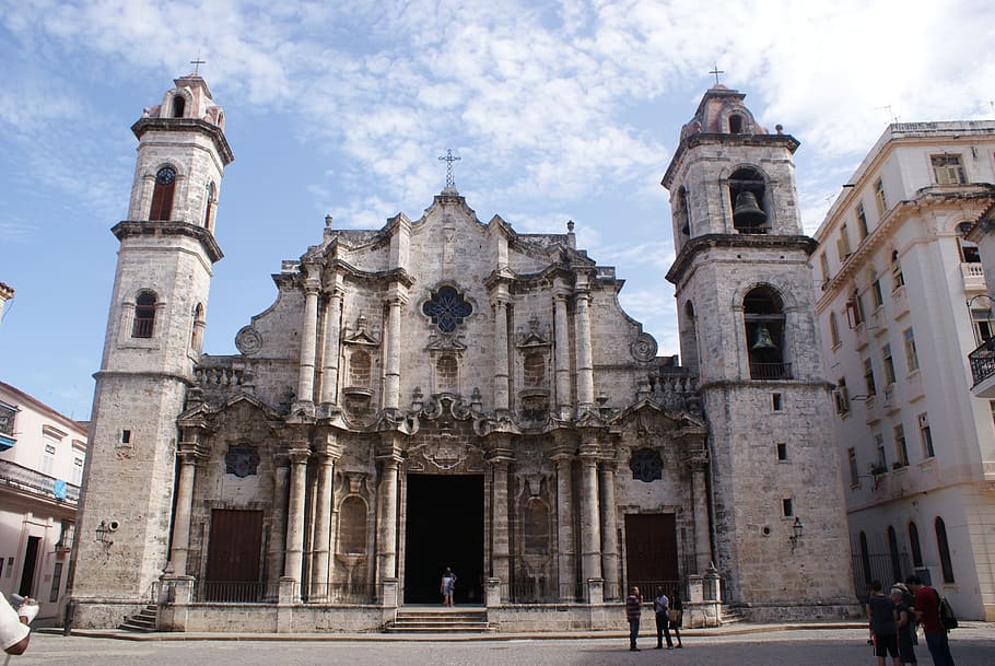 cathedral, architecture, havana, symbol, religion, sky, baroque, plaza, cuba, city, urban
