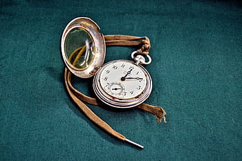 round, gray, pocket, watch, strap, textile, pocket watch, strap on, time, pocketwatch, white rabbit