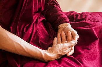 muž, nošení, Červené, oblečení, rozjímání, theravada buddhismus, meditace držení těla, buddhismus, theravada, náboženský, mnich