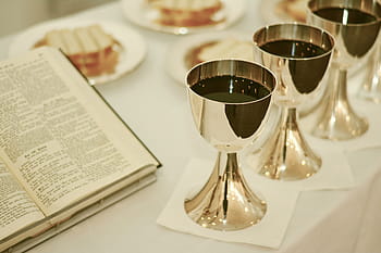 three, gold goblets, wines, worship, last supper, celebration of holy communion, church, faith, christ, christianity, christian