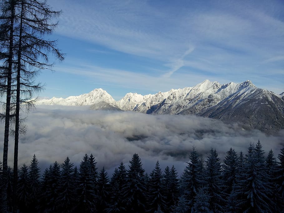 Mountain Range, Tyrol, Austria, Alpine, tyrolean alps, mountains, inntal valley, winter, snow, mountain, nature