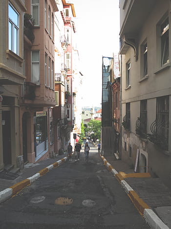 group, person, walking, alley way, three, people, street, day, time, alley, streets