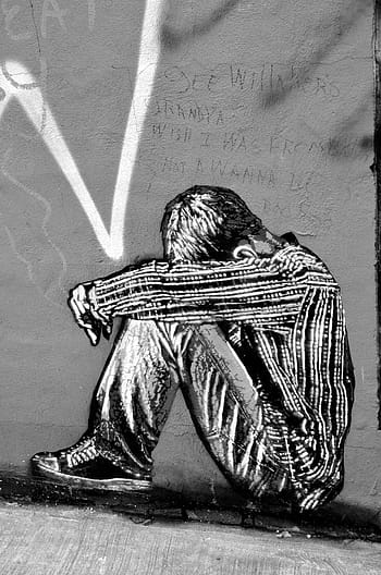 boy, painted, wall, street art, graffiti, new york, art, spray, emotion, color, expression
