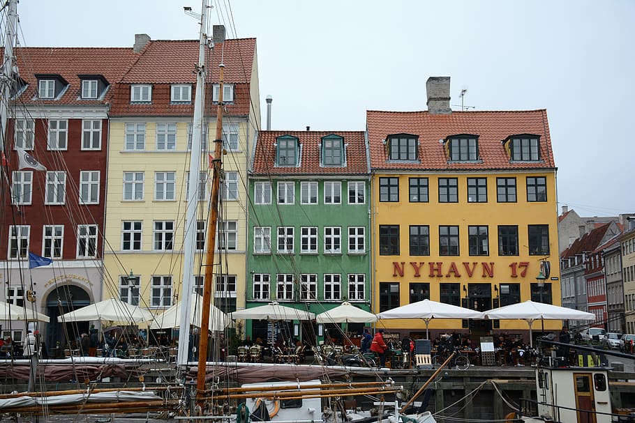 copenhagen, boat, scandinavia, architecture, danish, tourism, harbor, nyhavn, building, denmark, port