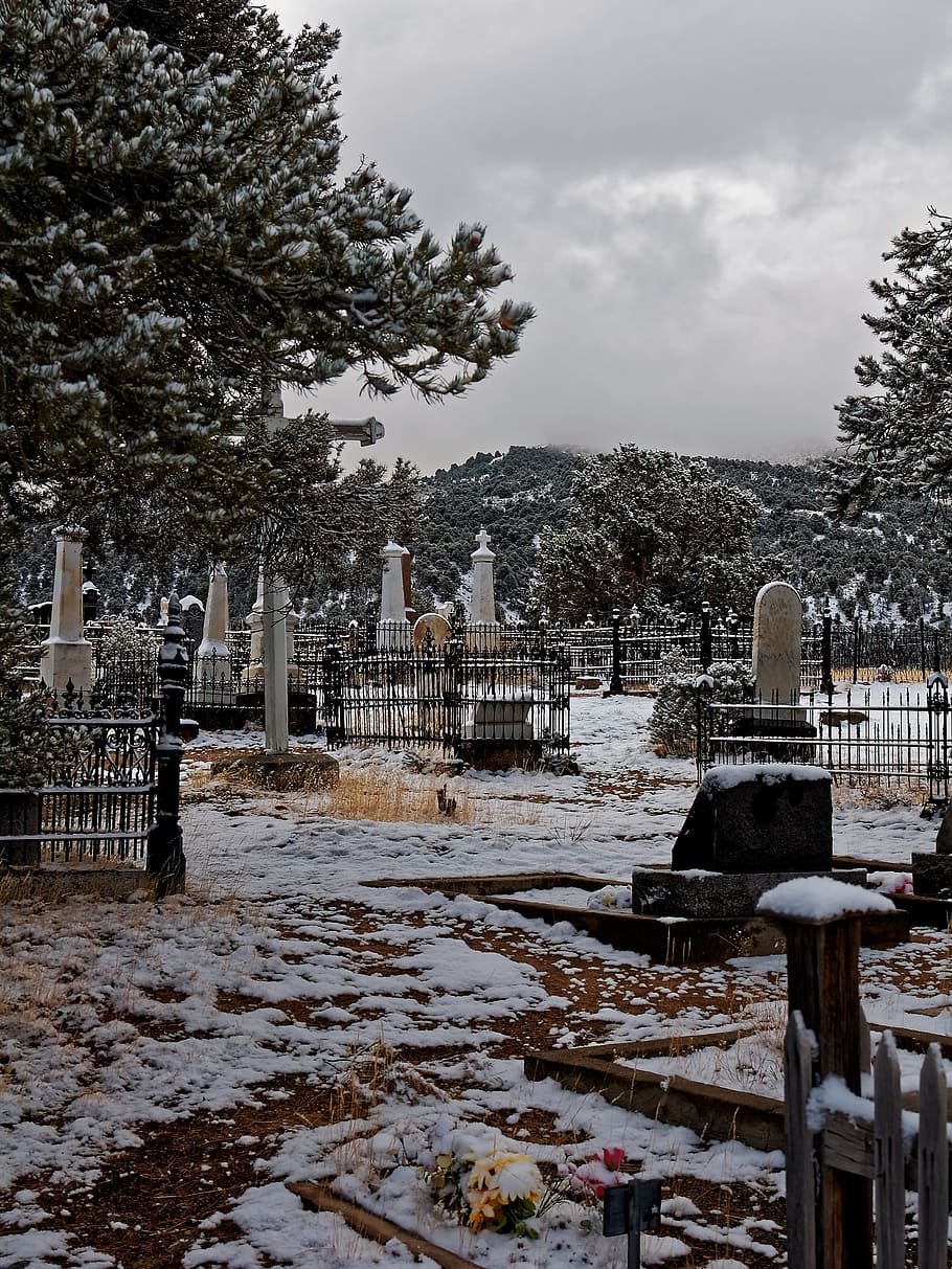 stáří, hřbitov, austin, nevada, poušť, usa, Amerika, 1863, hroby, Západ