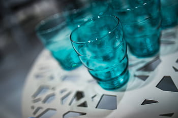 mesa, óculos ciano, branco, ciano, óculos, beber, artigos de vidro, laboratório, ciência, bebendo Vidro, experimento científico
