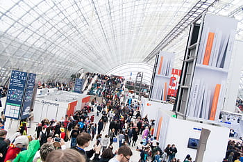 group, people, walks, mini store, book fair, fair, human, leipzig, event, many, mass