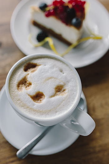 カップ、 コーヒー、 ベリーチーズケーキ、 一杯のコーヒー、 ベリー、 チーズケーキ、 チーズ、 フルーツ、 ケーキ、 時間、 カフェ