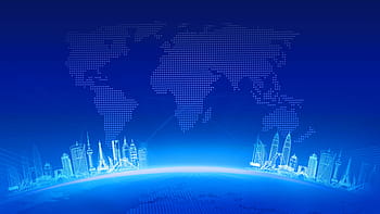 blue, buildings, map, digital, wallpaper, starry sky, the universe, business