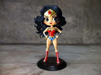 wonder, woman, toy, figurine, small, cute, colorful, painted, plastic, high, quality