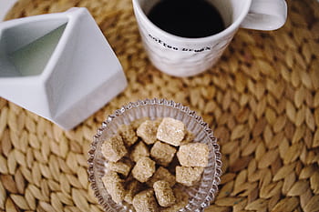 meja, kopi, cangkir, permen, enak, manisan, kembang gula, makanan penutup, kelezatan, Manis