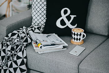 descanso, revistas, taza, café, taza de café, interior, relajante, lectura, tiempo, sofá, tarde