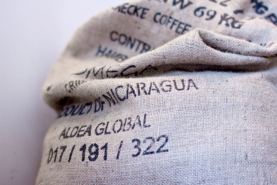 burlap, sack, coffee