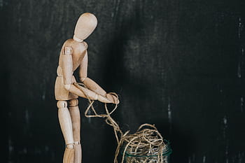 mano, madera, modelo, hilo, lápices, maniquí, marioneta, posando, muñeca, figura, gesto