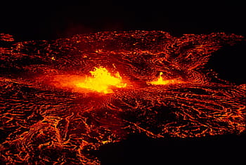 black, red, Lava, volcano, eruption, night, heat, flow, landscape, active, geological
