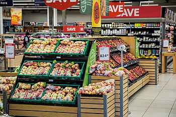 fruit, vegetable, stand, shopping, supermarket, merchandising, store, shop, food, market, retail