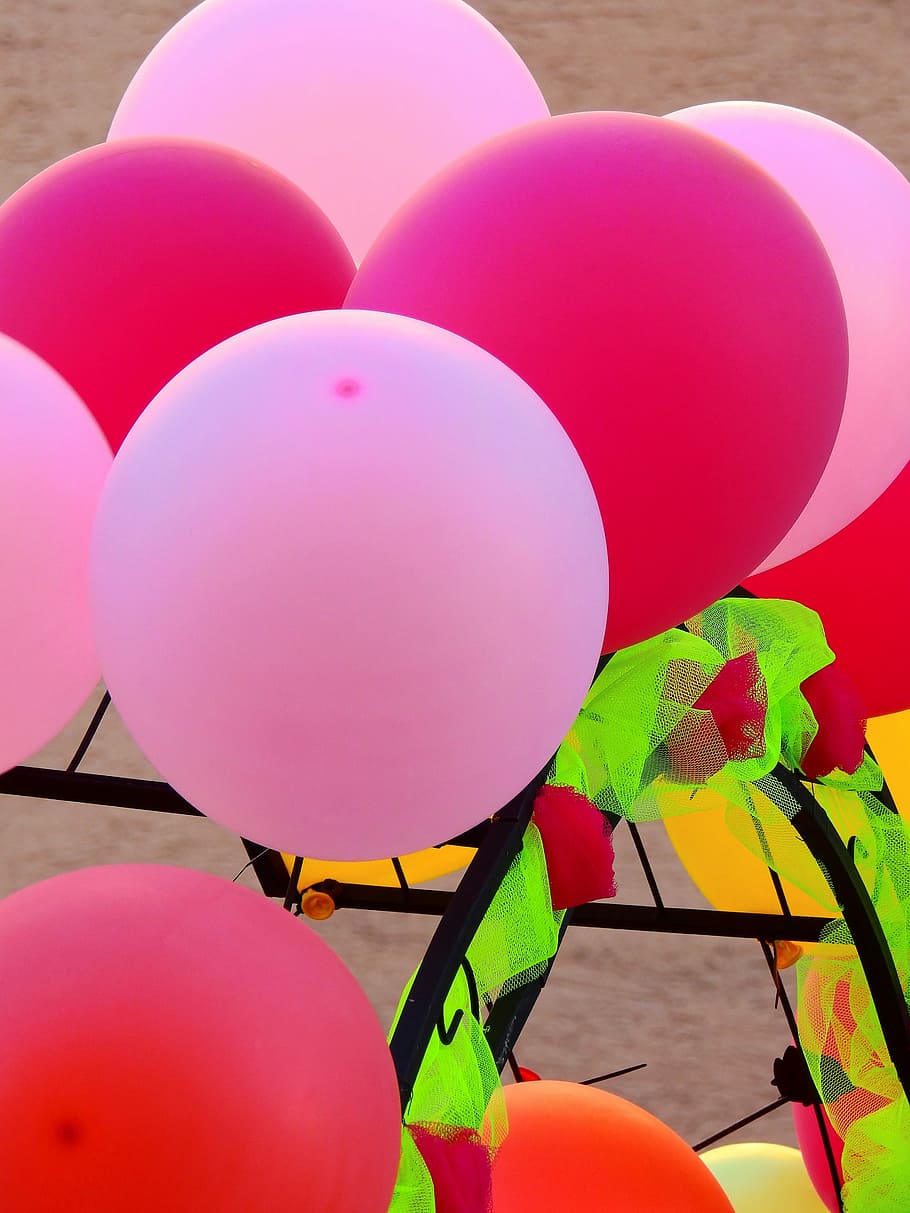 Balloon, Pink, Party, Celebration, birthday, multi colored, pink color, helium balloon, red