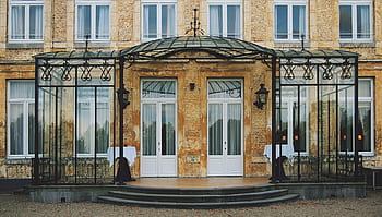 st gerlach, zámek, restaurace, architektura, budova, dveře, Okna, vchod, baldachýn, kroky, cihly