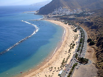 playa, de, las teresitas, Santa Cruz, tenerife, playa de las teresitas, Santa Cruz de Tenerife, Spagna, costa, de Tenerife, fotografie
