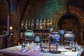 kattilat, sauva, metalli-, seistä, ympäröimä, pullot, harry potter, Tylypahka, studio, Lontoo, juoma