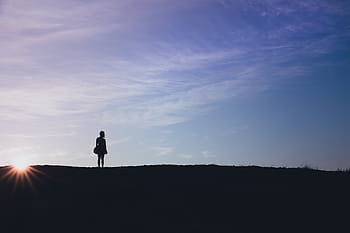 silhouette photography, person, silhouette, woman, sunrise, girl, sunset, dusk, blue, sky, people