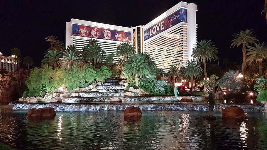 Vegas, Mirage, Hotel, Las, Kasino, Air, air terjun, tengara, bulevar, liburan, strip