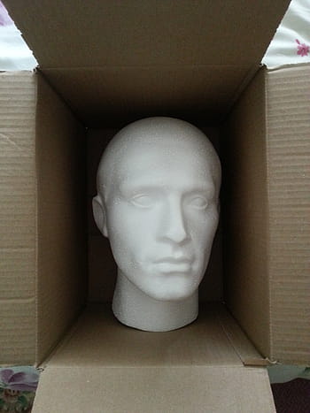 head, dummy, polystyrene, model, mannequin, face, box